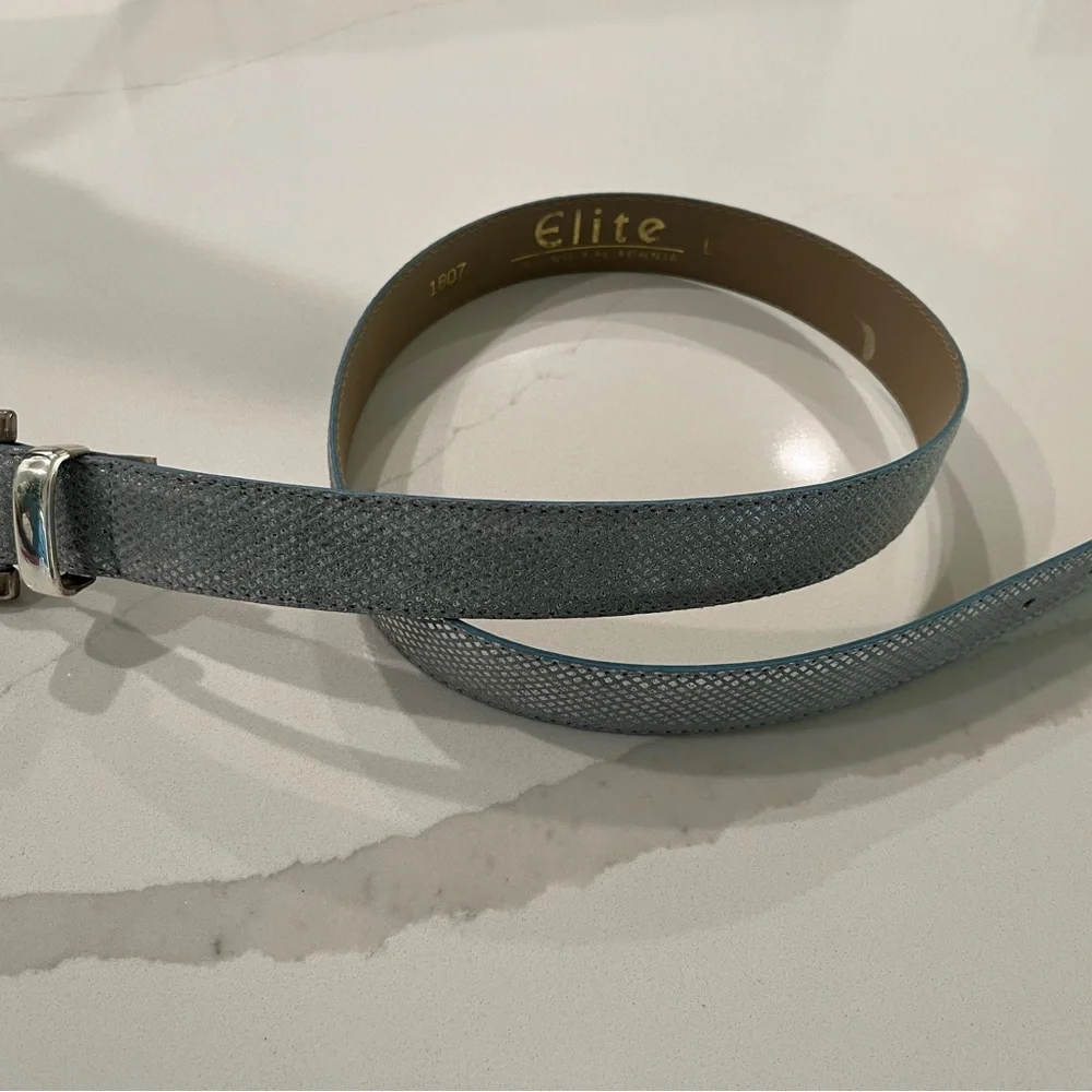Vintage Elite 1807 Fresno California Silver Textured Belt Size Women’s Large